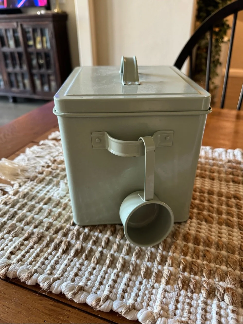 Bentley Green Laundry Tin Box with scoop